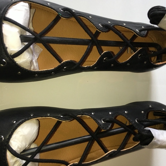 Mia Lace-up Ballet Flat Black GG484 Benni Black - Picture 4 of 8
